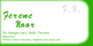 ferenc moor business card