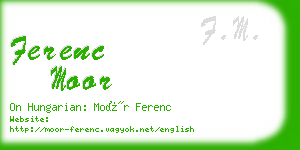 ferenc moor business card
